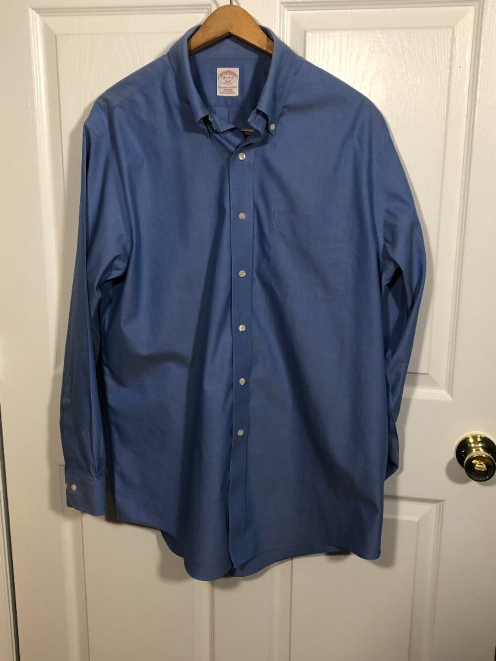 Brooks brothers men blue dressy shirt 16 1/2 -4/5,